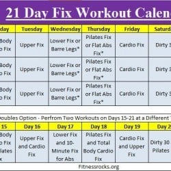 Autumn's 21 Day Fix Workout Schedule - Free Downloadable